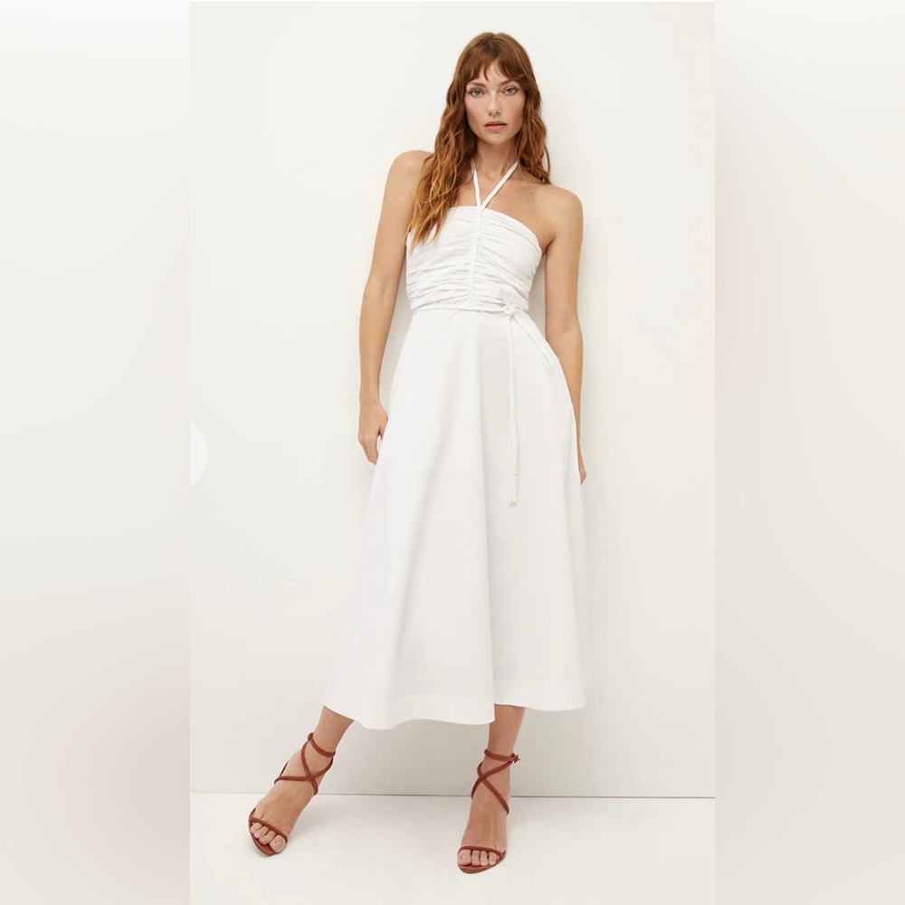 VERONICA BEARD TUCKER DRESS, White, Size 4, $548